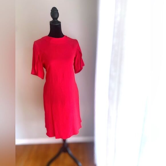 Anthropologie & OTHER STORIES Red mini Swing Babydoll dress size  4 - Picture 11 of 16